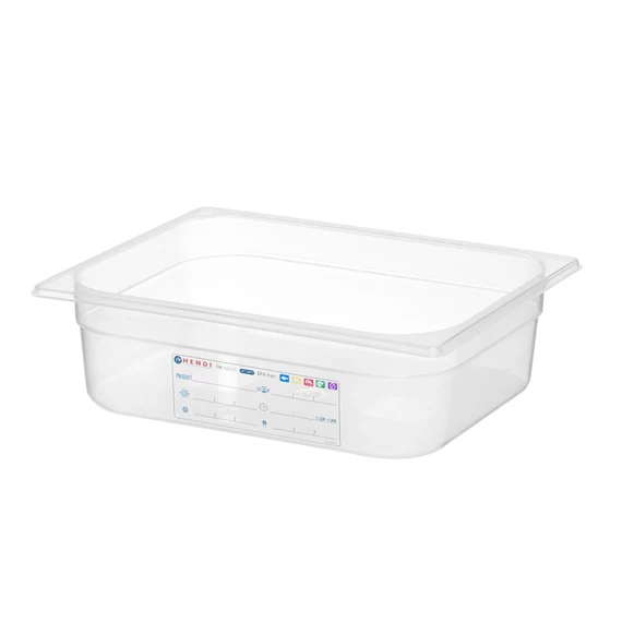 GN edény 1/2, HENDI, GN 1/2, 6,5L, Átlátszó, 325x265x(H)100mm