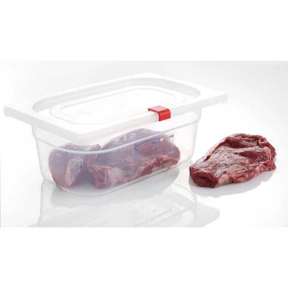 Tető csipesz HACCP tároló edényekhez, HENDI, Piros, 12 db
