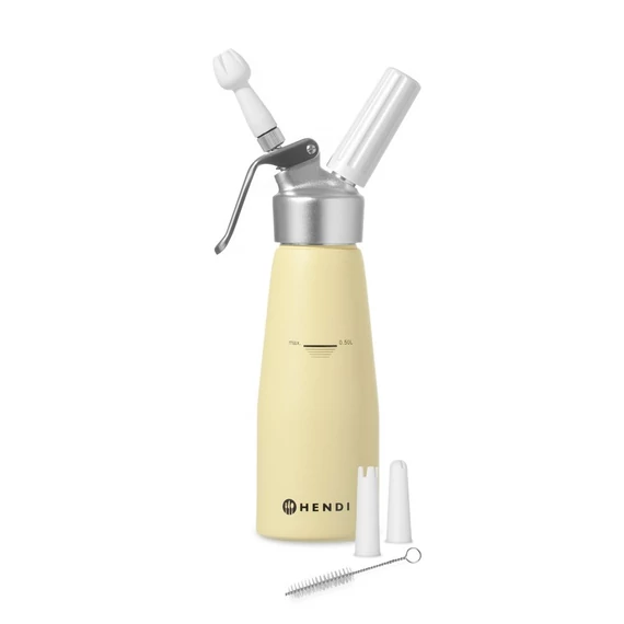 Habszifon, HENDI, 0,5L, Pasztell sárga, ⌀80x(H)260mm