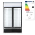 Hátulról megvilágított panellel rendelkező hűtőszekrény, kétajtós, Arktic, 512L, Fekete, 220-240V/510W, 1120x585x(H)1900mm